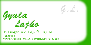 gyula lajko business card